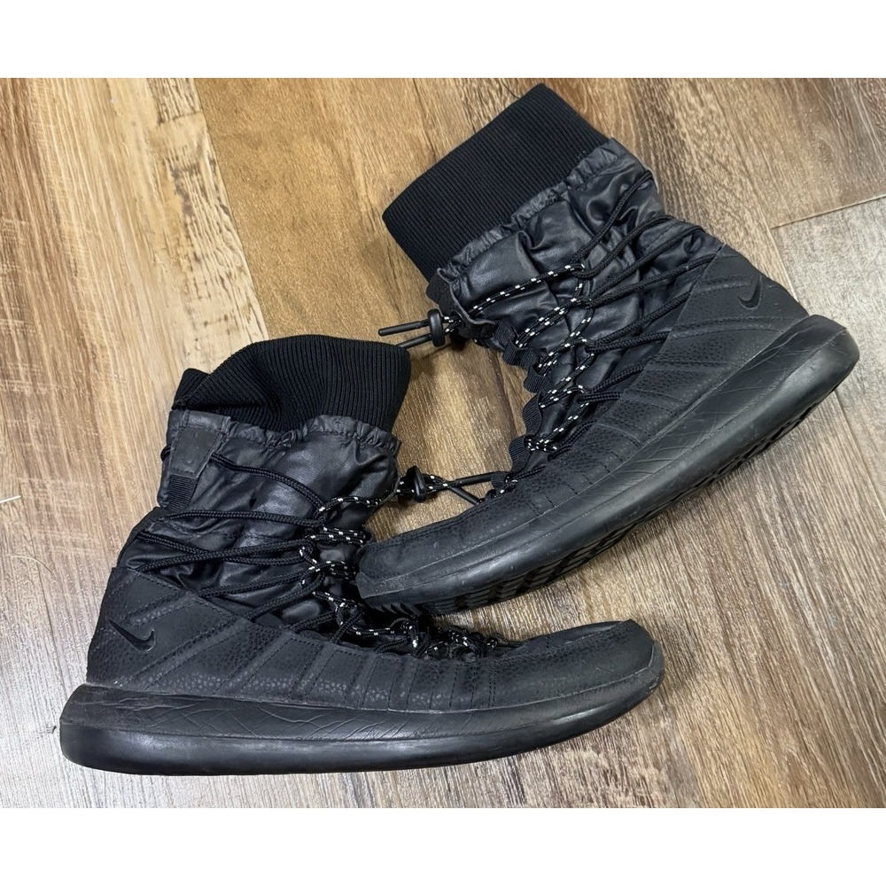 Nike Roshe Two Hi Flash GS Black Winter Boots Puffer High Top Women 8.5
